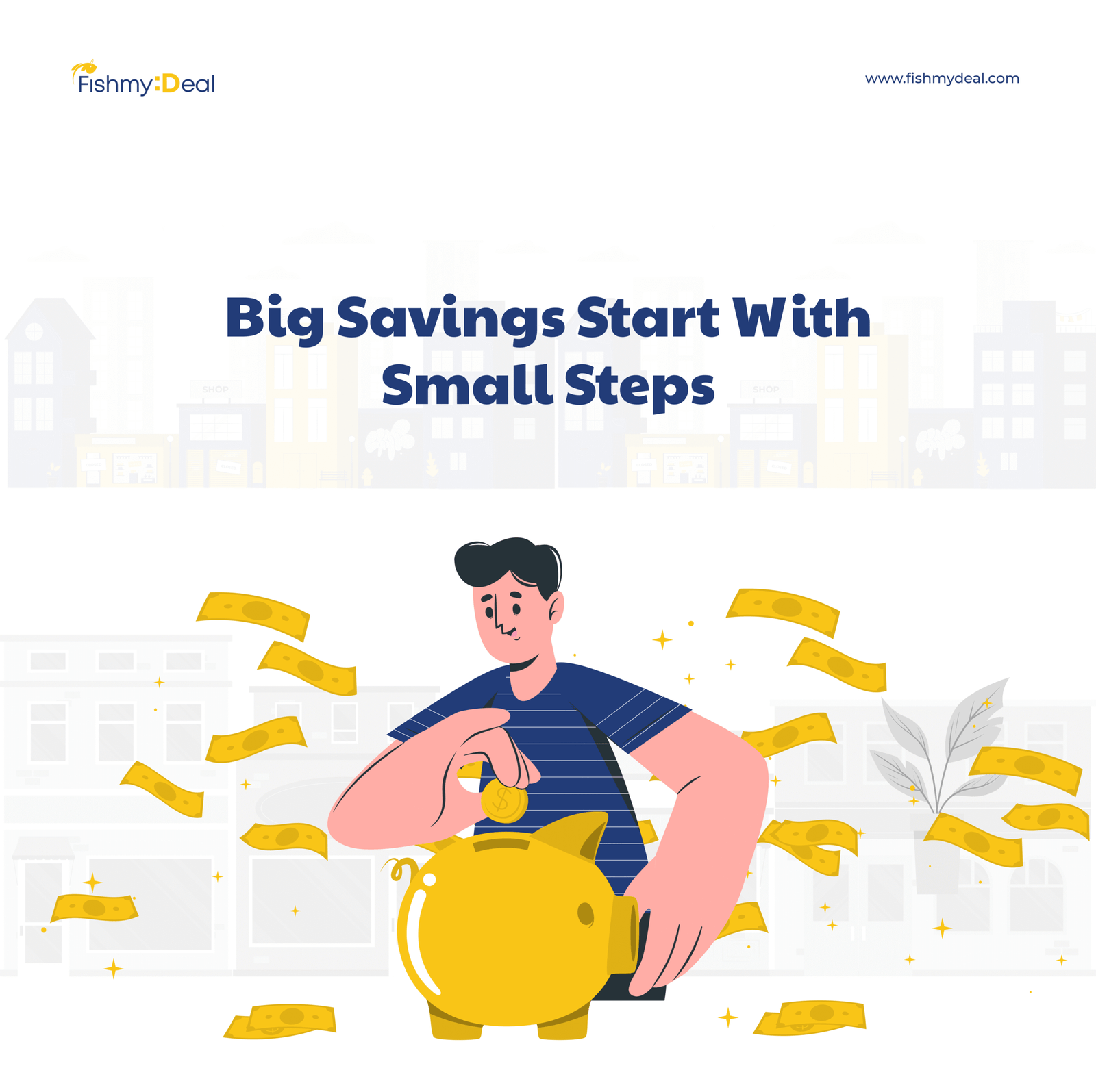 Indian saving rupees with FishMyDeal coupons to grow money